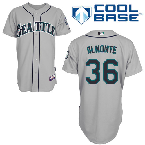 Abraham Almonte #36 Youth Baseball Jersey-Seattle Mariners Authentic Road Gray Cool Base MLB Jersey